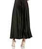 Color:Black - Image 2 - Satin Pleated A-Line Skirt