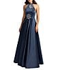 Mac Duggal Satin Sleeveless Floral Evening Gown - Image 1