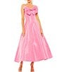 Color:Candy Pink - Image 1 - Satin Strapless Bow Bodice A-line Ball Gown