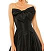 Color:Black - Image 3 - Satin Strapless Bow Bodice A-line Ball Gown