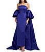 Mac Duggal Satin Strapless Column Evening Gown - Image 1