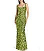 Mac Duggal Scoop Neck Sequin Column Gown - Image 1