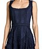 Mac Duggal Scoop Neck Sleeveless Micro Ruffle Mesh Aline Midi Dress - Image 6