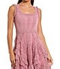 Mac Duggal Scoop Neck Sleeveless Micro Ruffle Mesh Aline Midi Dress - Image 3