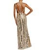 Mac Duggal Scoop Neck Strap Back Embellished Column Gown, Color:Nude Silver - Image 2