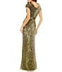 Mac Duggal Sequin Faux Wrap Cap Sleeve Gown, Color:Olive - Image 2