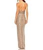 Mac Duggal Halter Neck Front Slit Sequin Gown, Color:Copper - Image 2