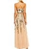 Color:Rose Gold - Image 2 - Sequin Mesh Strapless Sweetheart Neck A-Line Gown