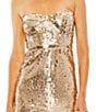 Color:Rose Gold - Image 3 - Sequin Mesh Strapless Sweetheart Neck A-Line Gown