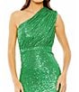 Mac Duggal Sequin Ruched One Shoulder Gown - Image 3