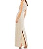 Color:Nude - Image 2 - Sequin Sleeveless High Crew Neck Back Slit Sheath Gown