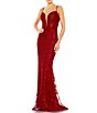 Color:Red - Image 1 - Sequin Spaghetti Strap Plunge Sweetheart Neck Mermaid Gown
