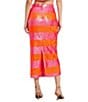 Color:Hot Pink Multi - Image 2 - Sequin Stripe Midi Pencil Skirt