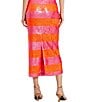 Color:Hot Pink Multi - Image 5 - Sequin Stripe Midi Pencil Skirt
