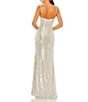 Color:Nude Silver - Image 2 - Sequin Sweetheart Neck Sleeveless Column Gown