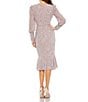 Color:Vintage Lilac - Image 2 - Sequin V-Neck Long Sleeve Midi Dress
