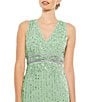 Mac Duggal Sequin V-Neck Sleeveless Midi Dress, Color:Sage - Image 3