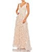 Color:Blush - Image 1 - Sequin V-Neck Sleeveless Scallop Ruffle Tiered Gown