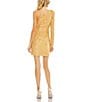 Mac Duggal Sequined One Shoulder Draped Side Bow Mini Dress, Color:Gold - Image 2