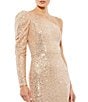 Mac Duggal Sequined One Shoulder Trumpet Gown, Color:Rose Gold - Image 3