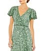 Mac Duggal Sequined Wrap Over Butterfly Sleeve Draped Gown, Color:Sage - Image 3