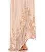 Mac Duggal Sheer Chiffon Beaded One Shoulder Asymmetrical Flowy Caftan Gown, Color:Rose - Image 3