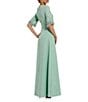 Mac Duggal Short Beaded Sleeve Crepe A-Line Gown, Color:Sage - Image 2