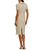 Mac Duggal Short Sleeve Boucle Collared Button Up Midi Dress, Color:Gold Multi - Image 2