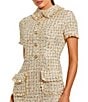 Mac Duggal Short Sleeve Boucle Collared Button Up Midi Dress, Color:Gold Multi - Image 3