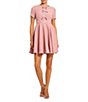 Mac Duggal Short Sleeve Bow Front Crepe Short Dress - Image 1