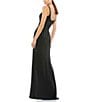 Color:Black - Image 2 - Sleeveless Beaded Scoop Neck Thigh High Slit Column Gown