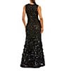 Mac Duggal Sleeveless Beaded Sequin Mesh Mermaid Gown, Color:Black Nude - Image 2