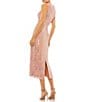 Color:Rose - Image 2 - Sleeveless Floral Beaded Striped Sequin Sheath Midi Dress