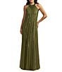 Mac Duggal Sleeveless Halter Neck Mesh Sequin Gown - Image 1