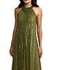 Mac Duggal Sleeveless Halter Neck Mesh Sequin Gown - Image 3