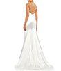 Color:White - Image 2 - Sleeveless Jeweled Strap Sweetheart Neck Satin Slip Gown