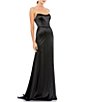 Color:Black - Image 1 - Sleeveless Jeweled Strap Sweetheart Neck Satin Slip Gown