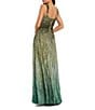 Mac Duggal Sleeveless Ombre Mesh Sequin A Line Gown, Color:Patina Green - Image 2