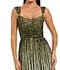 Mac Duggal Sleeveless Ombre Mesh Sequin A Line Gown, Color:Patina Green - Image 3
