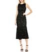 Color:Black - Image 1 - Sleeveless Sequin Trumpet Midi Dress