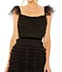 Mac Duggal Square Neck Tiered Ruffle Gown, Color:Black - Image 3
