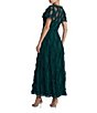 Mac Duggal Solid Mesh Dotted Ruffle Gown Dress - Image 2