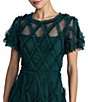 Mac Duggal Solid Mesh Dotted Ruffle Gown Dress - Image 3