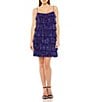 Color:Cobalt - Image 1 - Spaghetti Strap Tiered Sequin Shift Dress