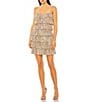 Color:Nude Silver - Image 1 - Spaghetti Strap Tiered Sequin Shift Dress