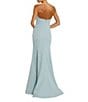 Mac Duggal Strapless 3D Rhinestone Flower Crepe Column Gown, Color:Powder Blue - Image 2