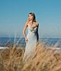Mac Duggal Strapless 3D Rhinestone Flower Crepe Column Gown, Color:Powder Blue - Image 6