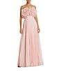 Mac Duggal Strapless 3D Ruffle Bodice Pleated Chiffon Aline Gown, Color:Blush - Image 1