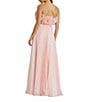 Mac Duggal Strapless 3D Ruffle Bodice Pleated Chiffon Aline Gown, Color:Blush - Image 2