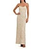 Mac Duggal Strapless Beaded Lace Fitted Column Gown, Color:Beige - Image 1